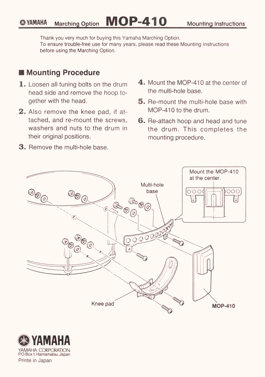 YAMAHA MOP-410 User Manual