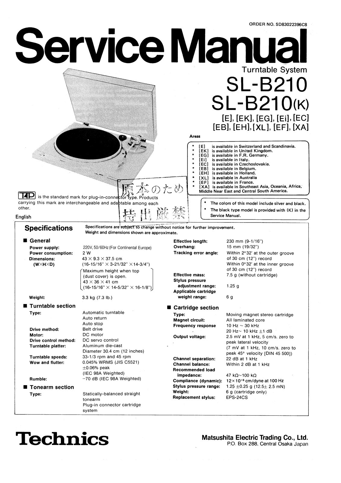 Technics SLB-210 Service manual