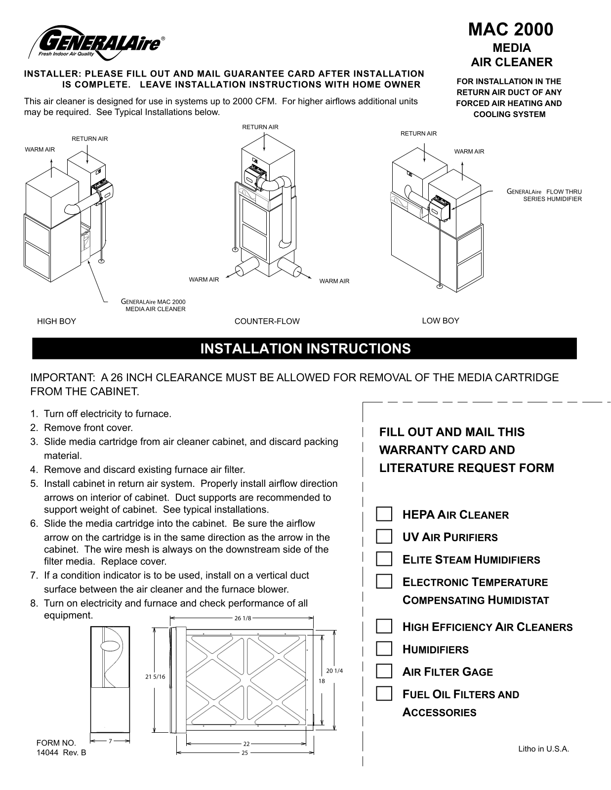 General Mac2000 Owner's Manual