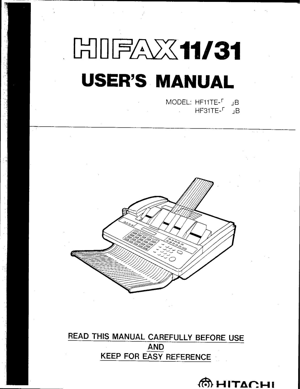Hitachi HIFAX 31, HIFAX11 User Manual