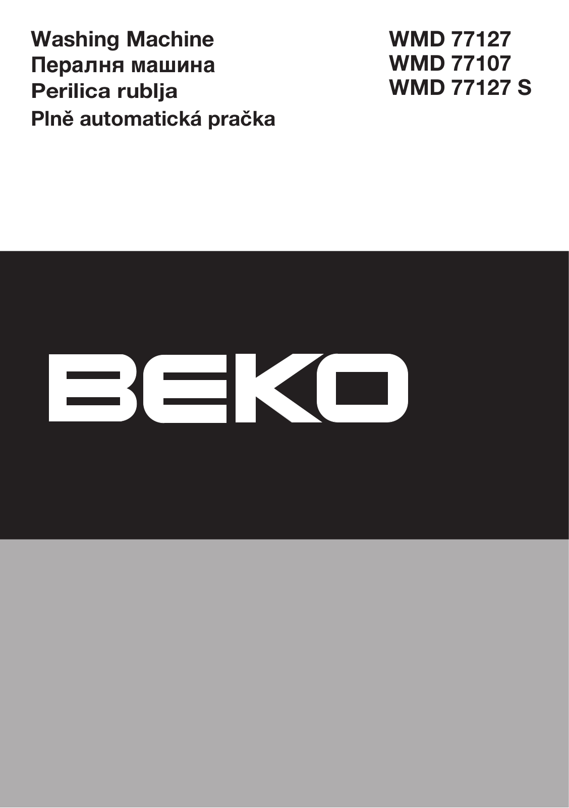 Beko WMD77107, WMD77127, WMD77127S User Manual