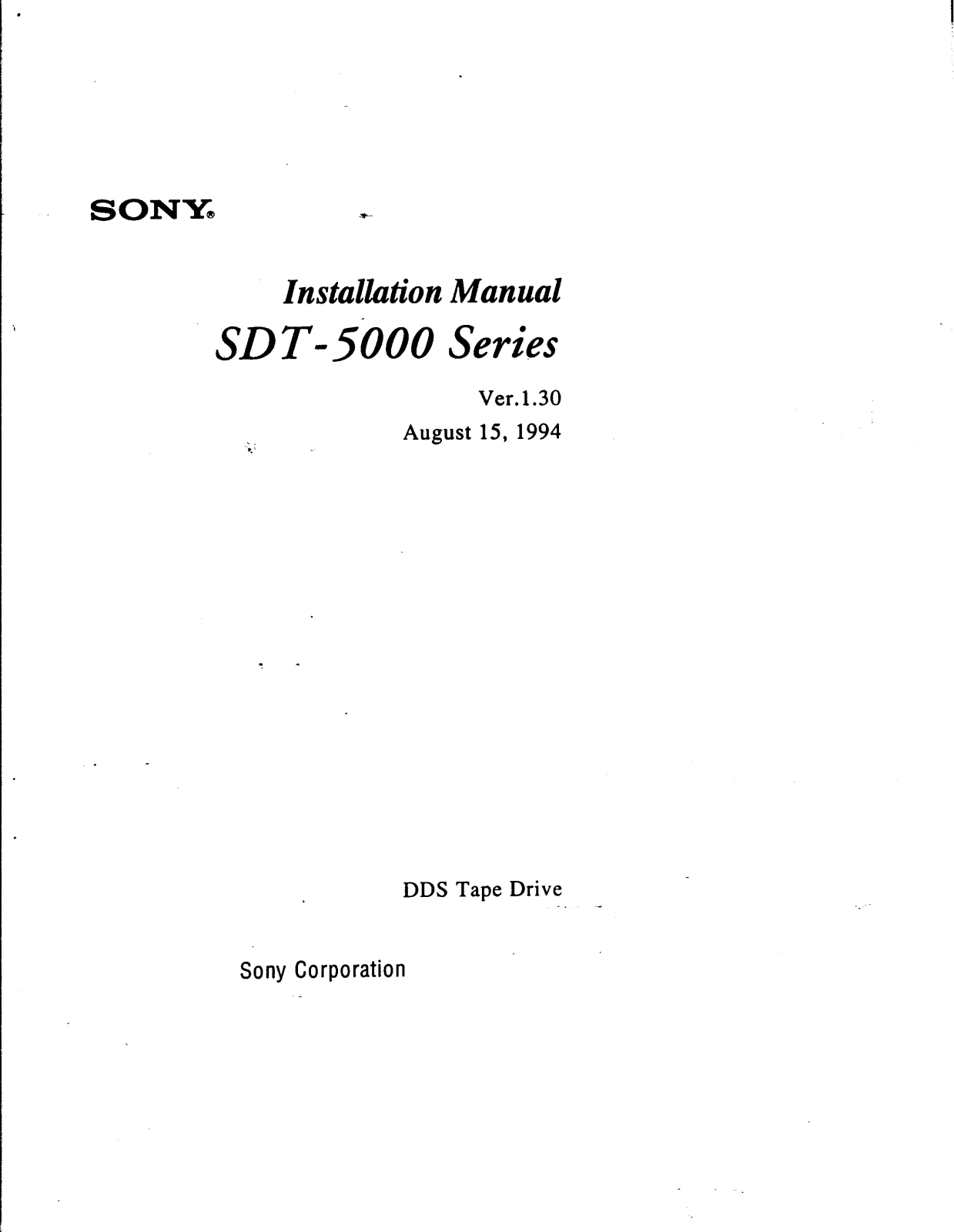 Sony SDT5000 User Manual