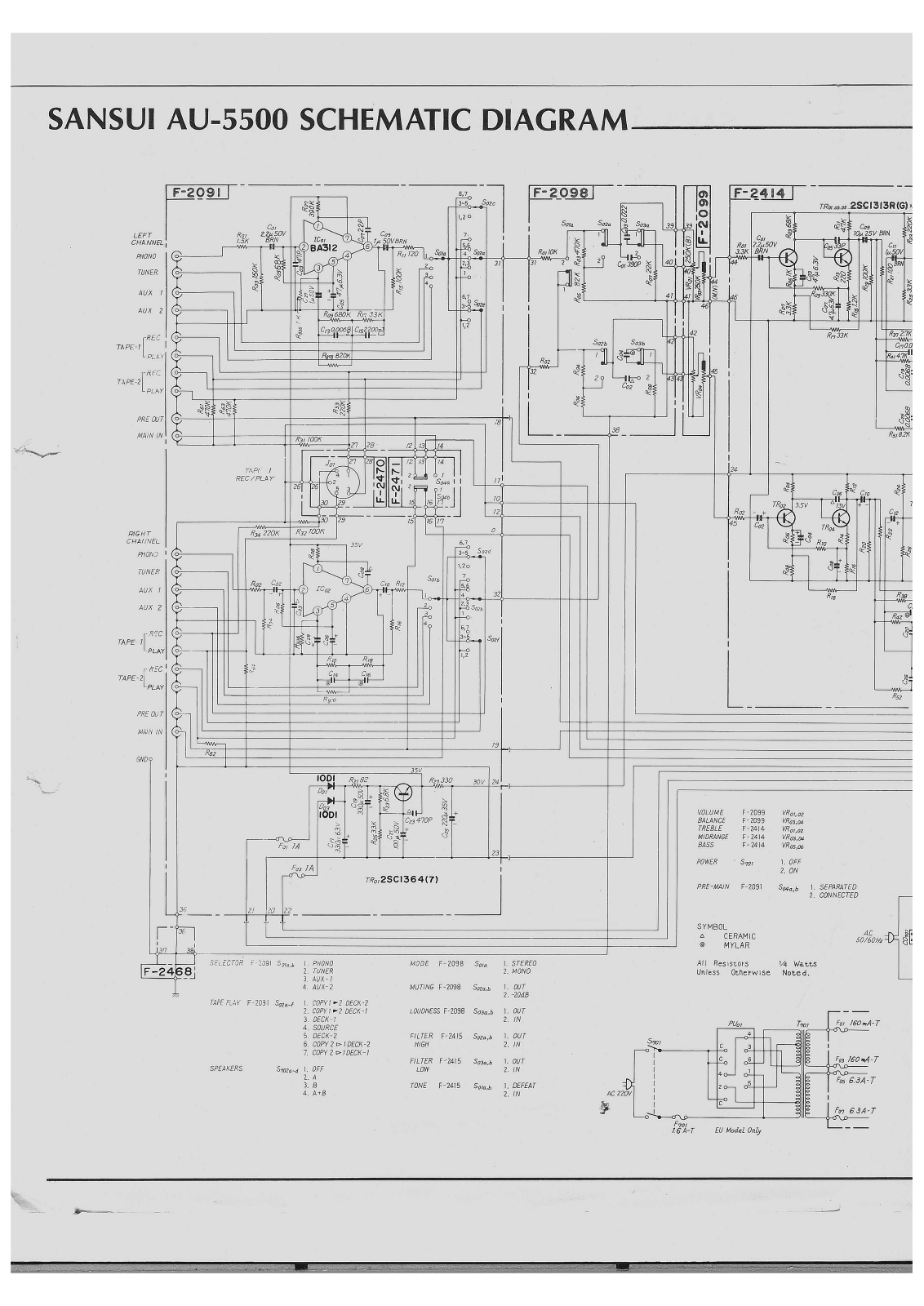 Sansui AU-5500 Schematic