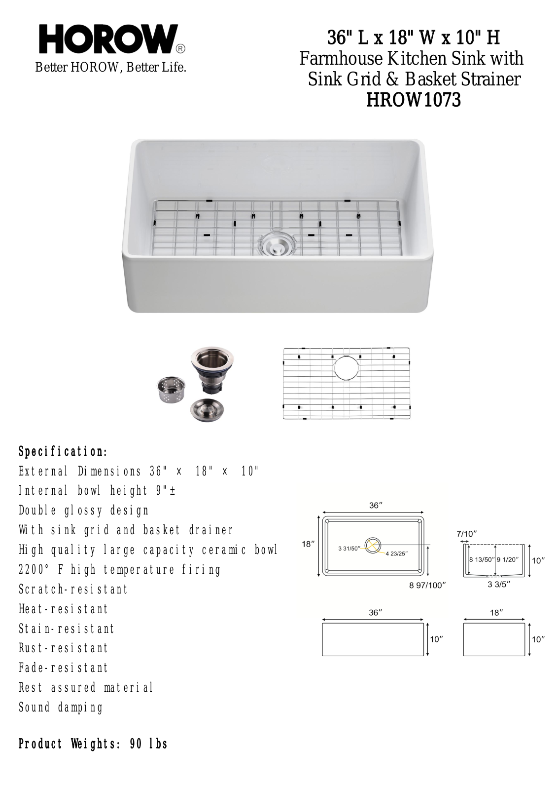 HOROW HROW1073 Specifications - ManualMachine.com