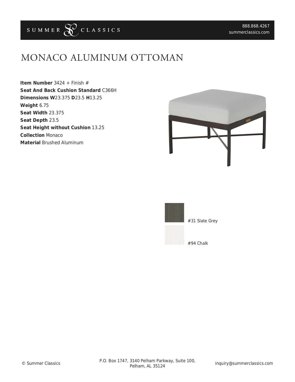 Summer Classics SMCL4768 Specifications - ManualMachine.com