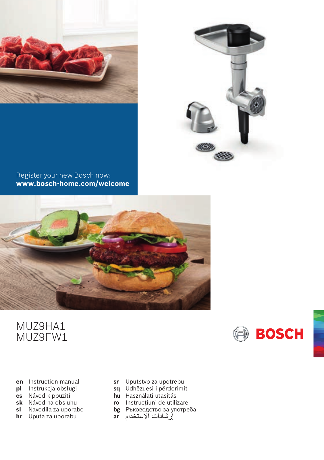 Bosch MUM9B34S27 Operating Instructions