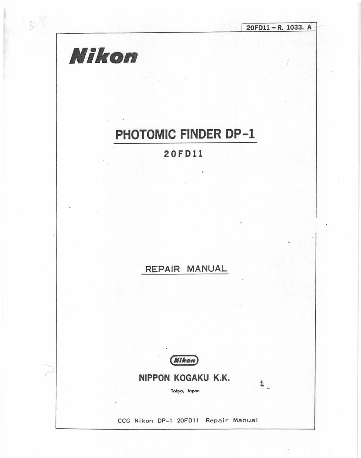 Nikon Photomic Finder DP-1 Photomic Finder DP-1