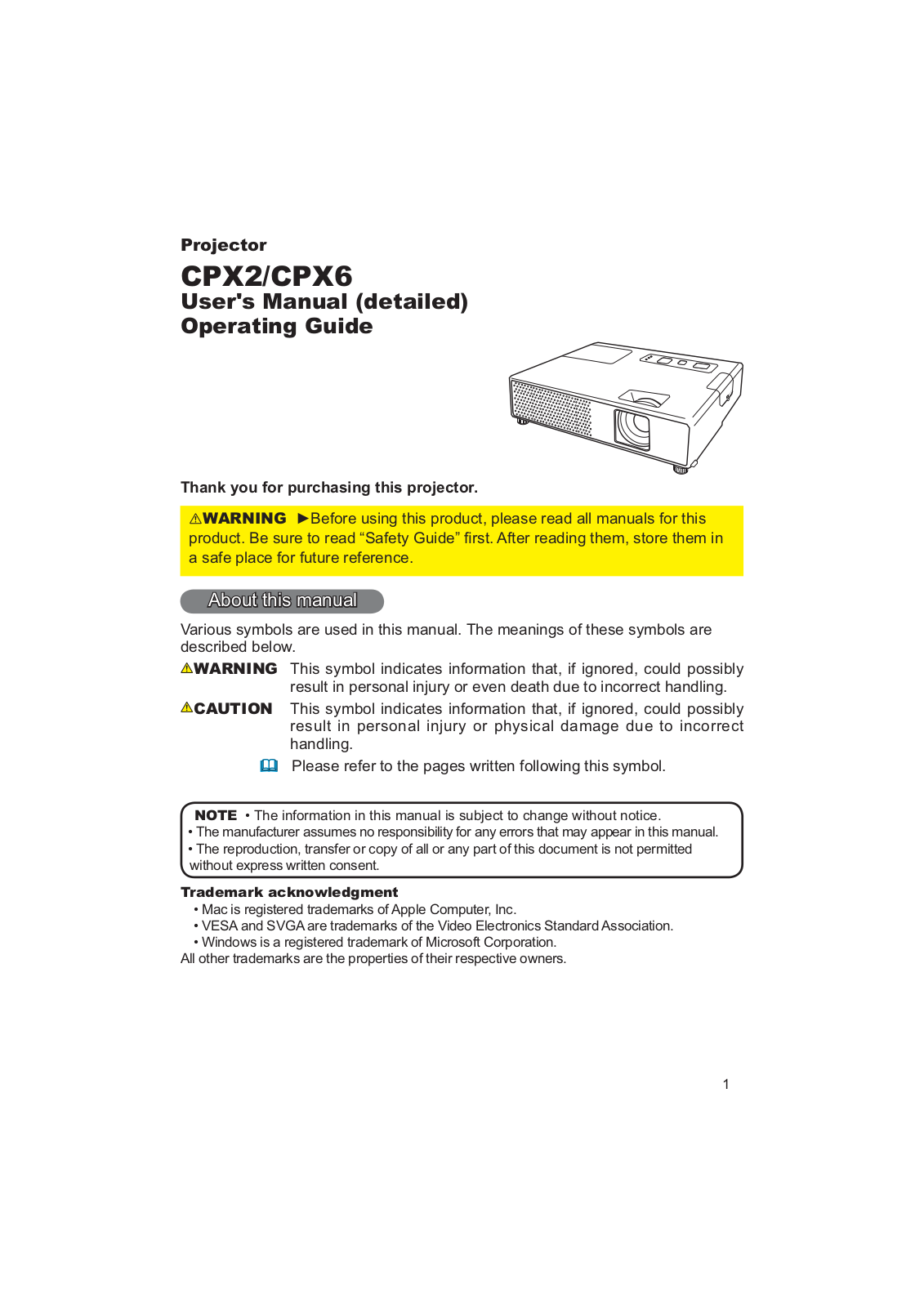 Hitachi CPX6 User Manual 2