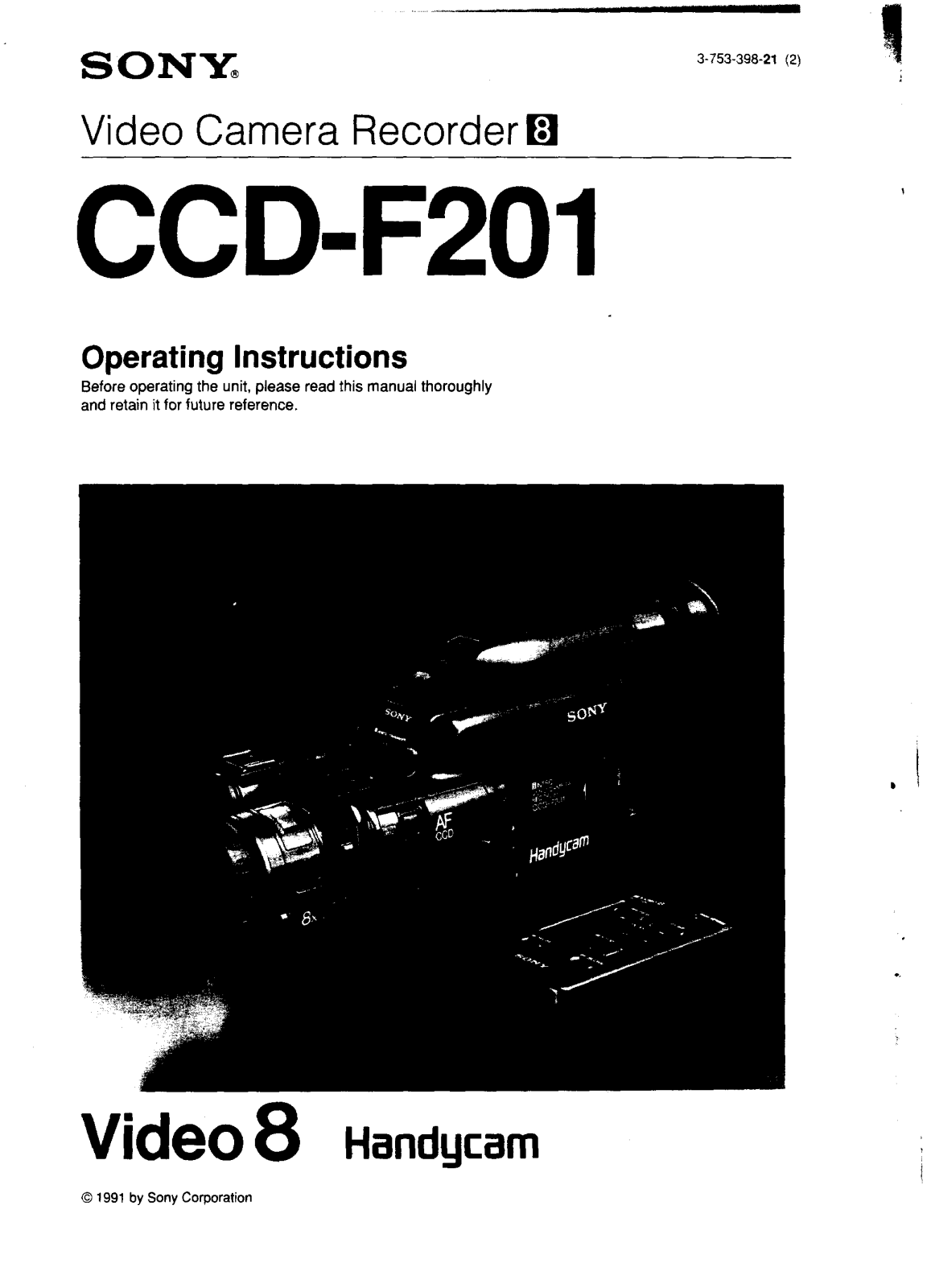 Sony CCD-F201 User Manual