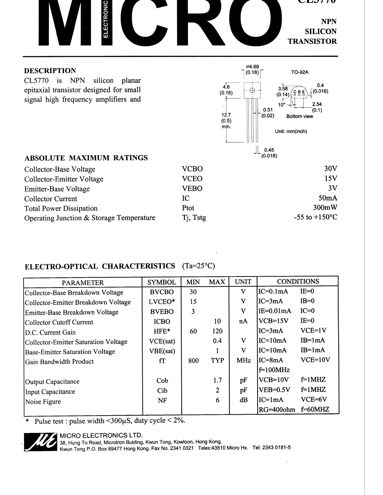 ME CL5770 Datasheet