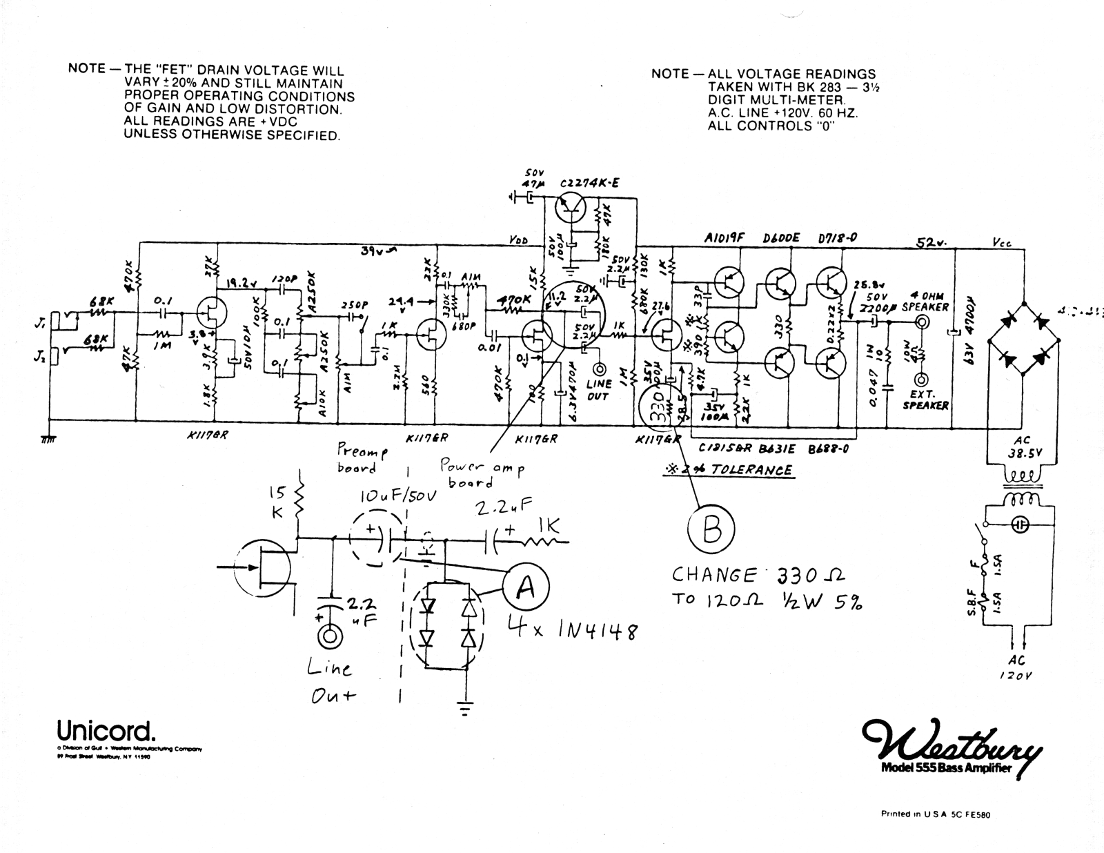 Westbury 555 schematic