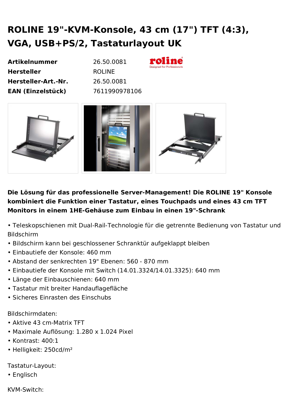 Roline 26.50.0081 User Manual