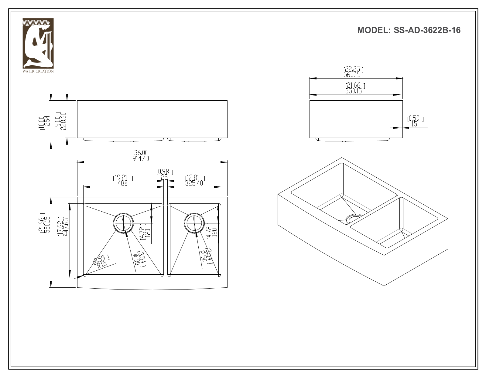 Water Creation CF511AD3622B User Manual