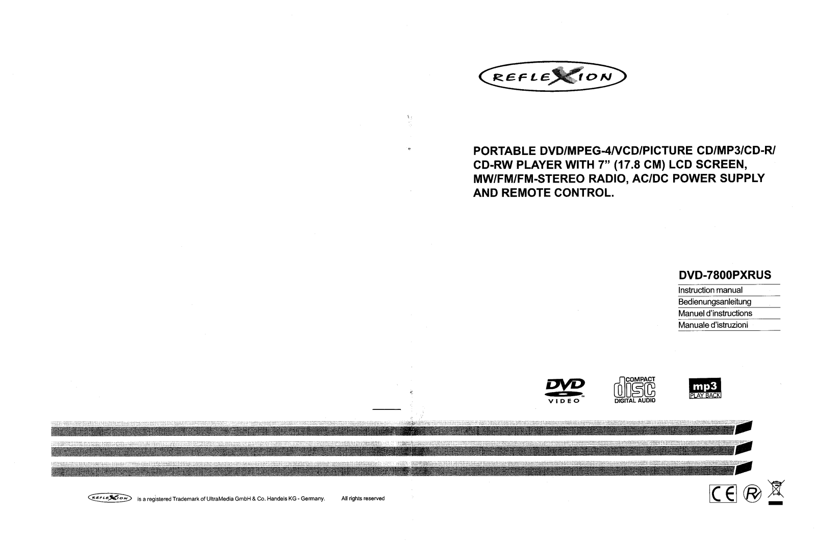 Reflexion DVD7800PXRUS User manual