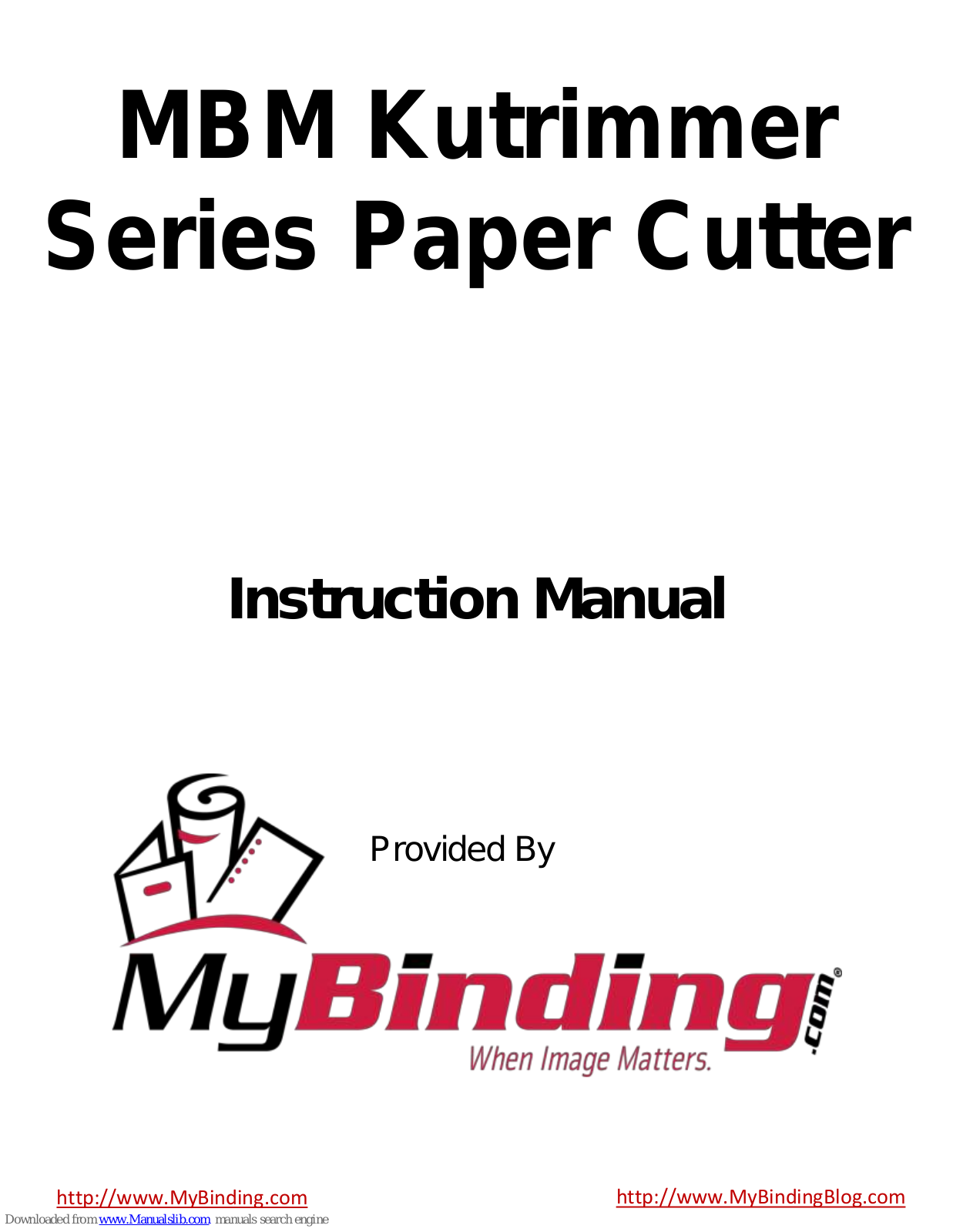 MyBinding MBM Kutrimmer Instruction Manual