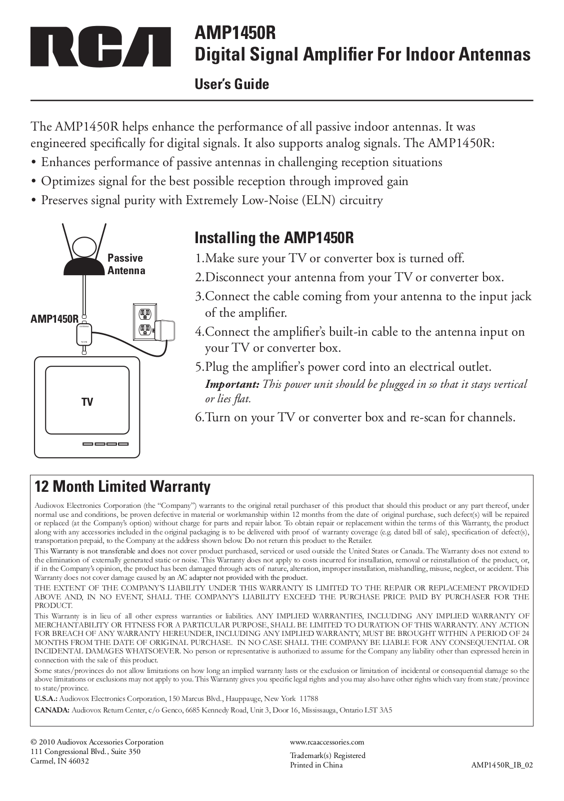 RCA AMP1450R User Manual