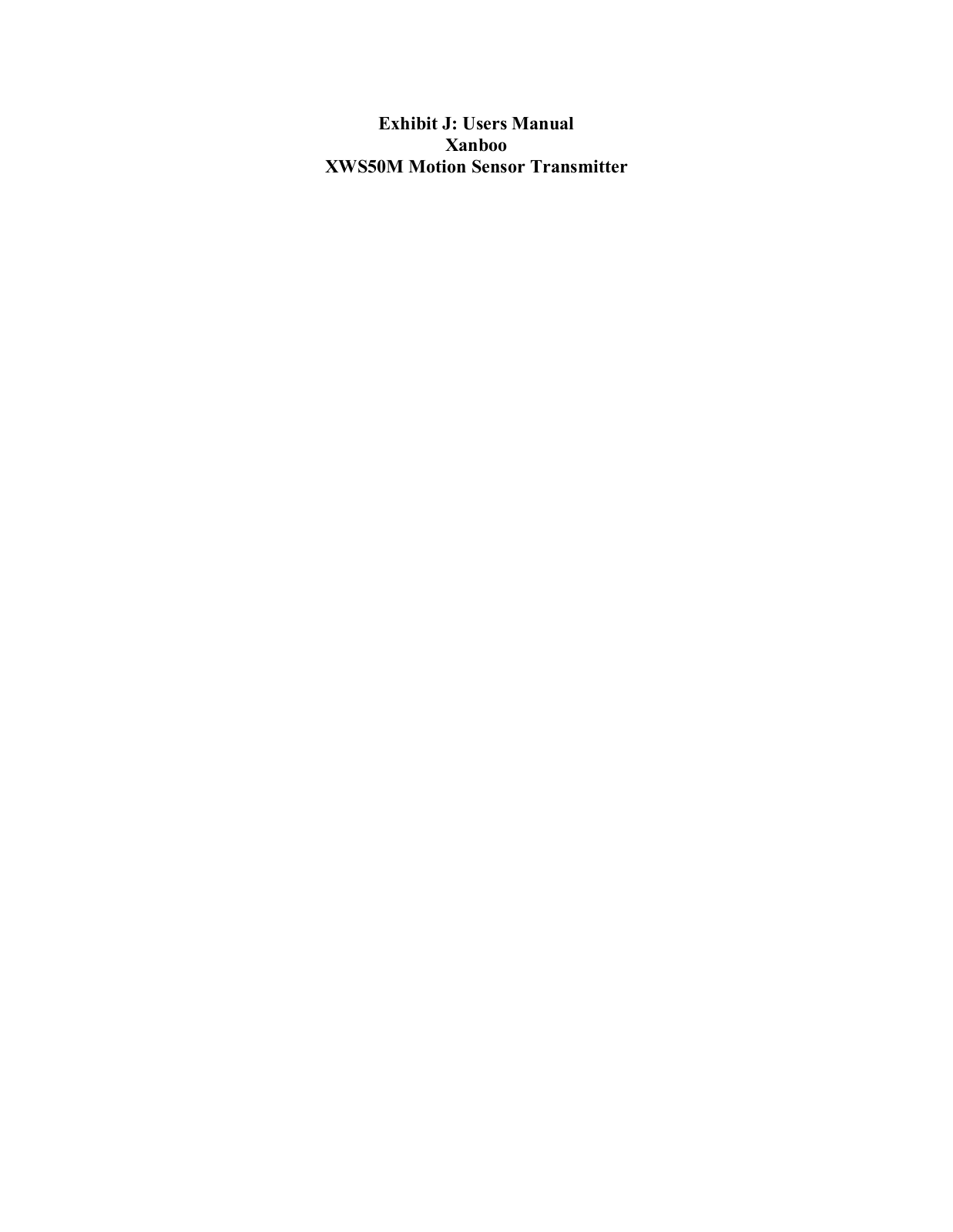 Xanboo XWS50M User Manual - ManualMachine.com