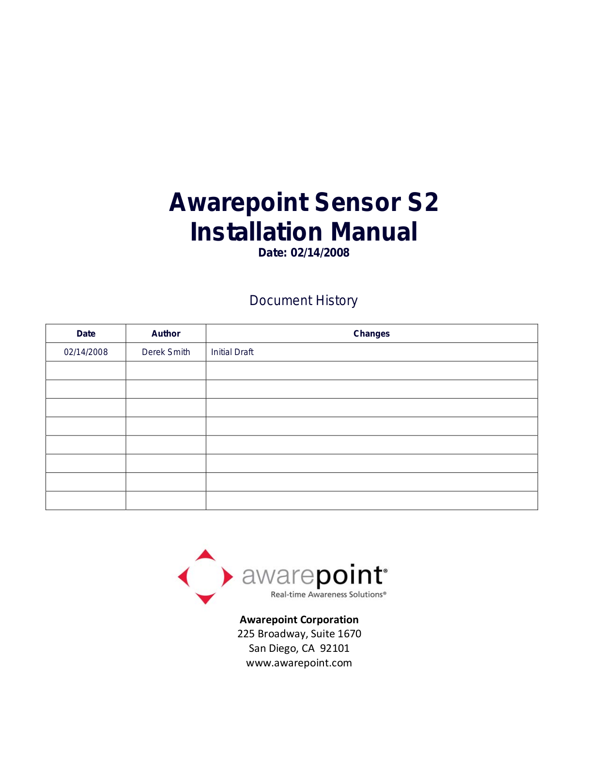 AwarePoint S2 User Manual