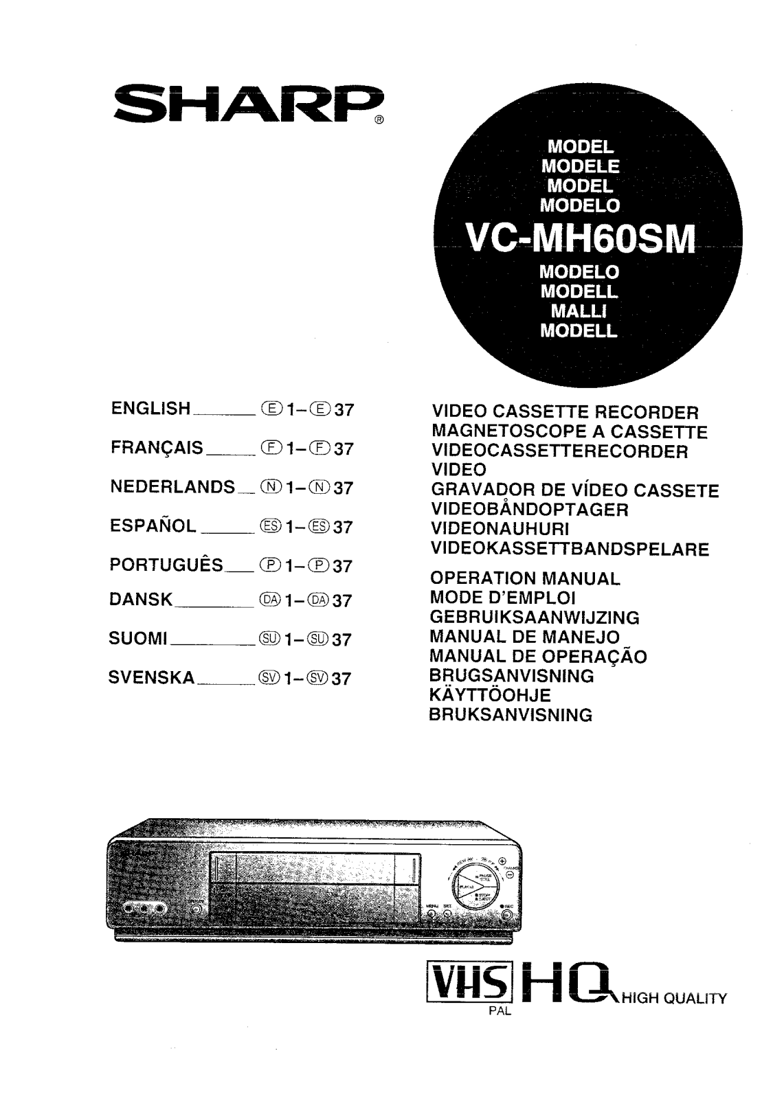 SHARP VC-MH60SM User Manual