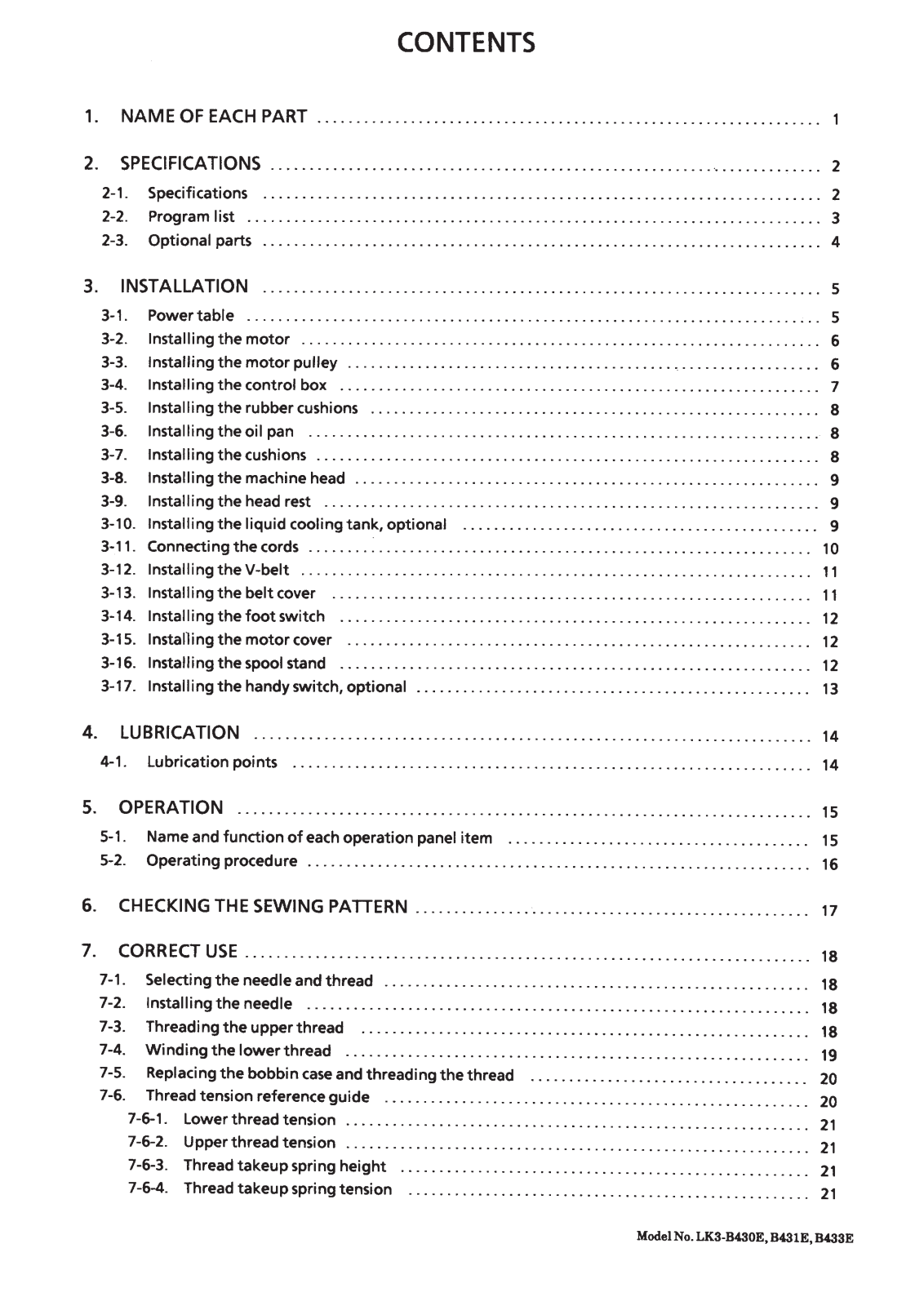 Brother LK3-B433E, LK3-B431E, LK3-B430E Service Manual