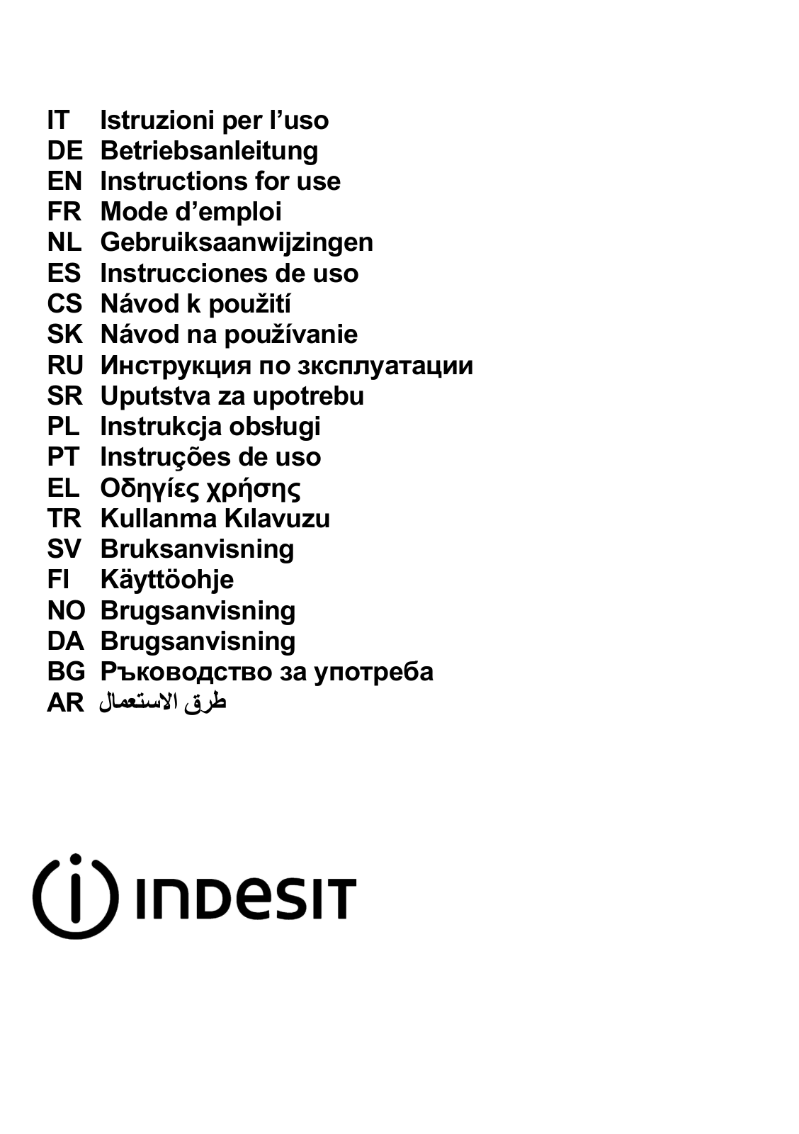 Indesit H461X1H2G User Manual