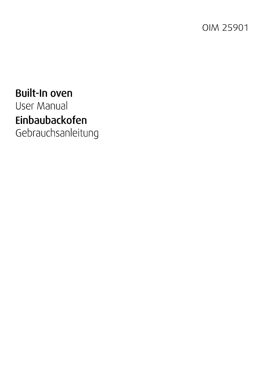 Beko OIM25901 User manual