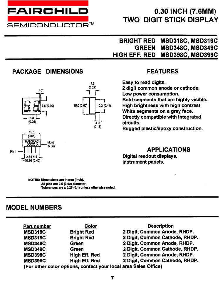 Fairchild Semiconductor MSD319C, MSD348C, MSD398C, MSD399C, MSD349C Datasheet