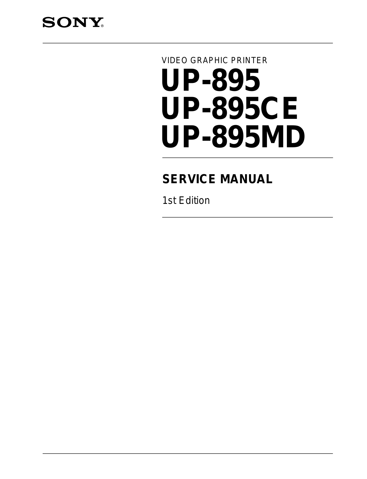 SONY UP-895 Service Manual