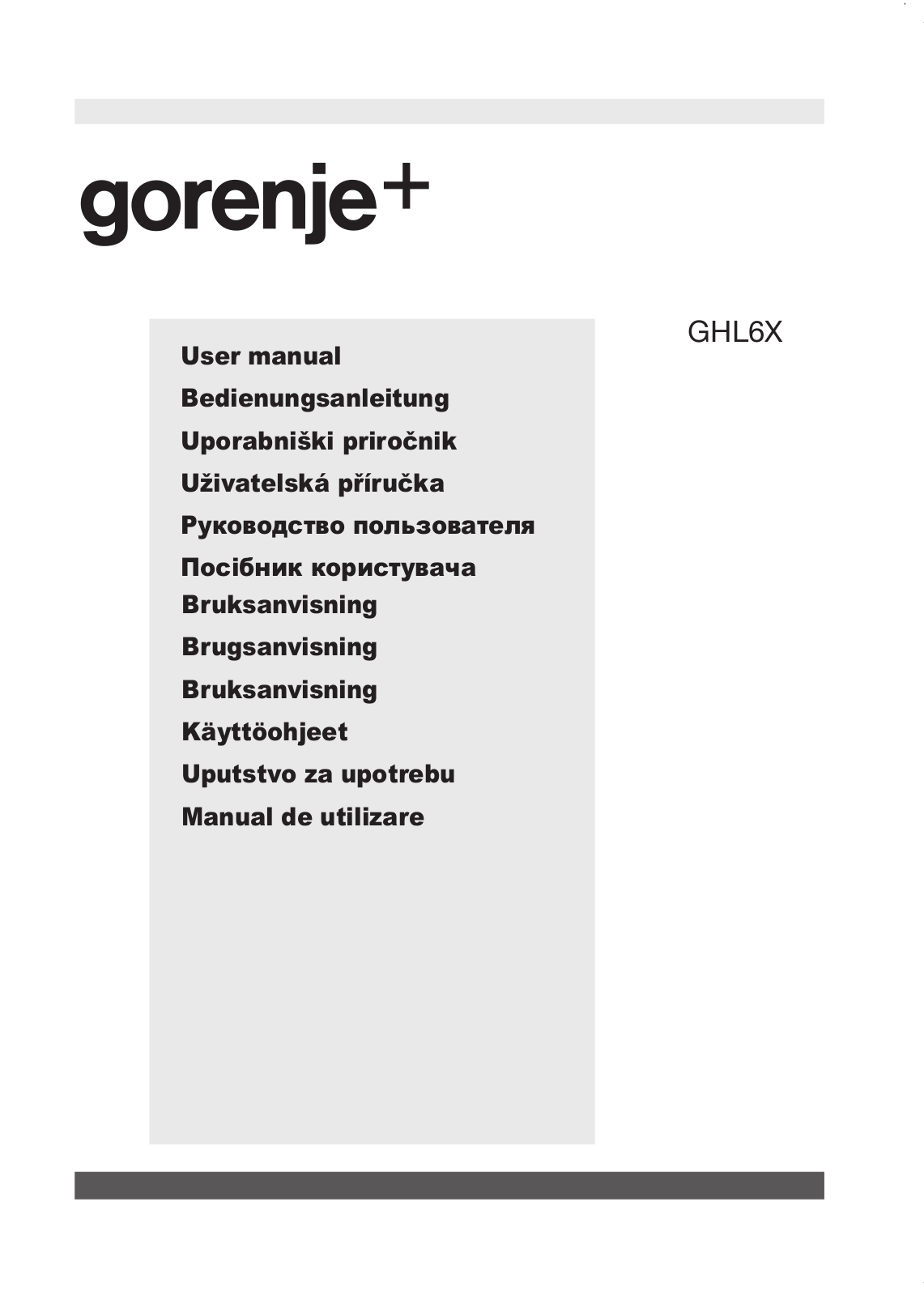 Gorenje GHL6X User Manual