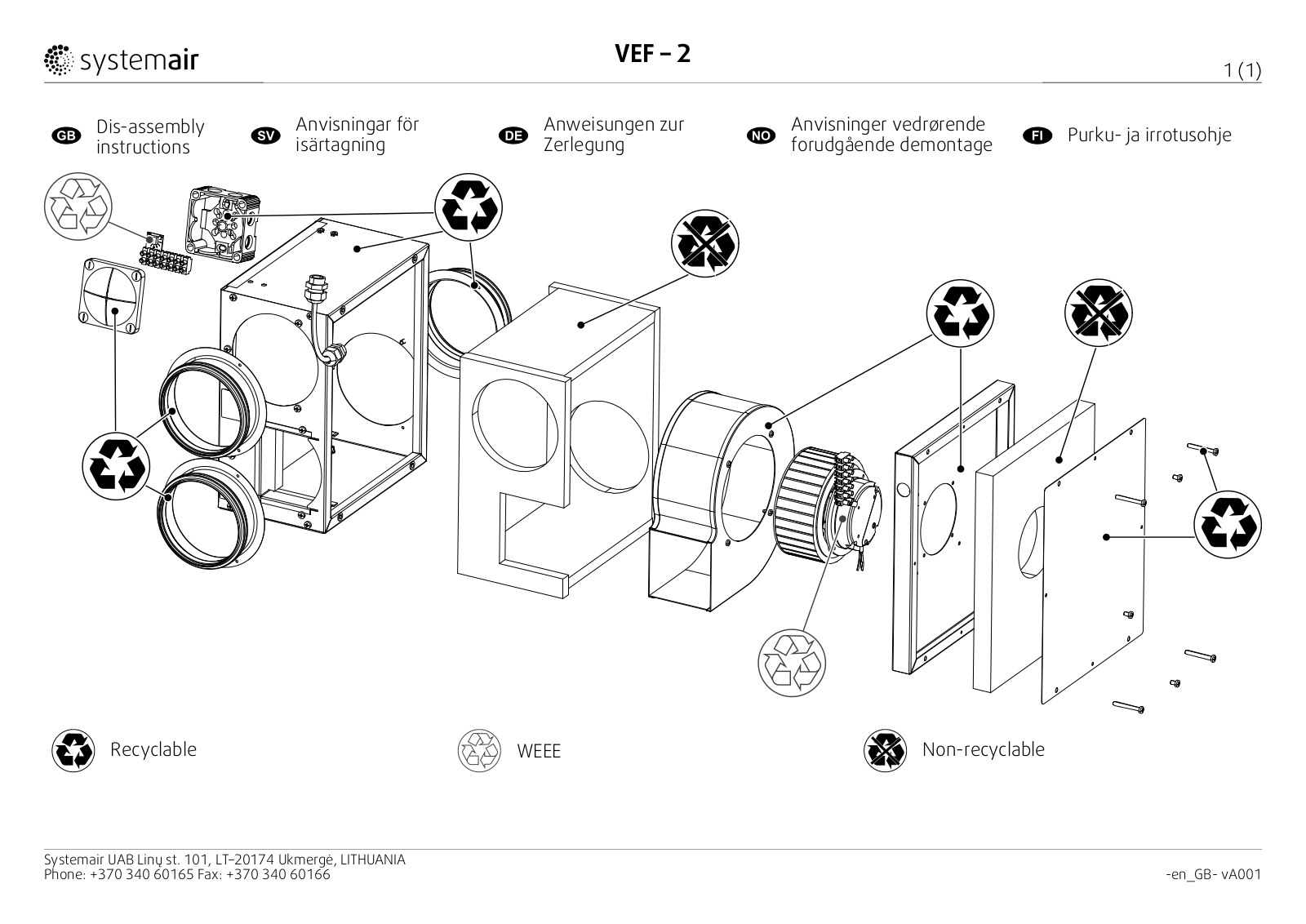 Systemair VEF – 2 User Manual