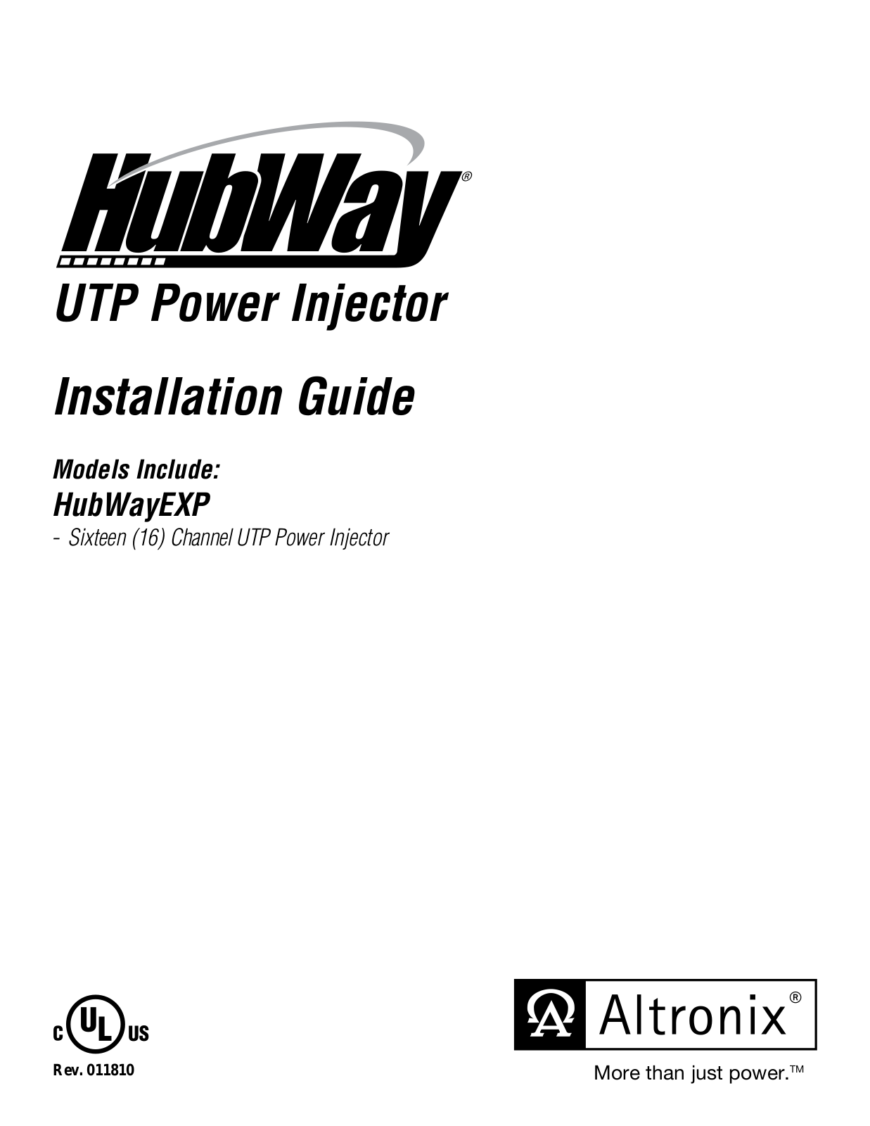 Altronix HubWayEXP Installation Instructions