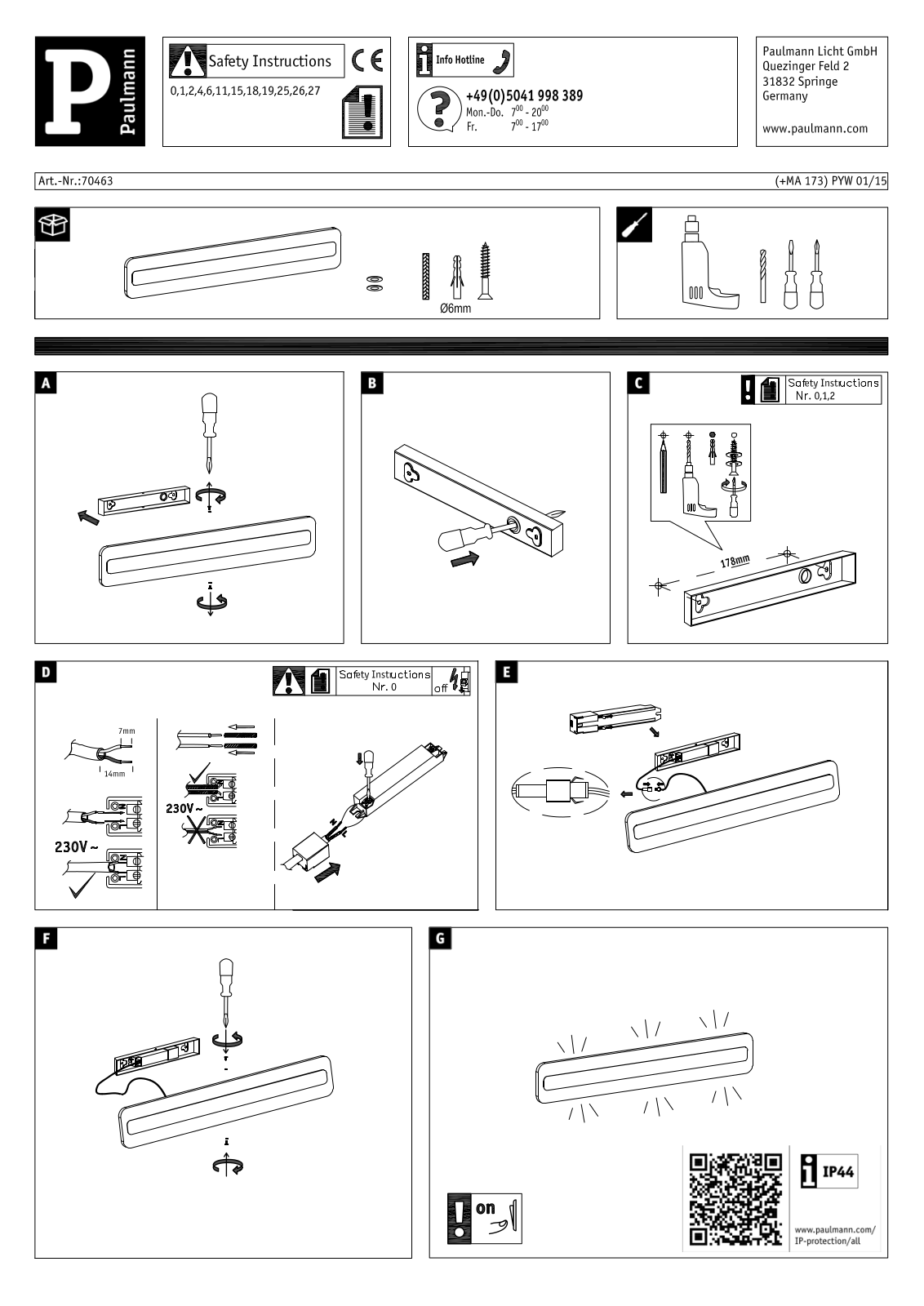Paulmann 70463 Installation manual - ManualMachine.com