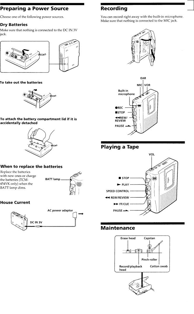 Sony TCM-453-VK Service manual