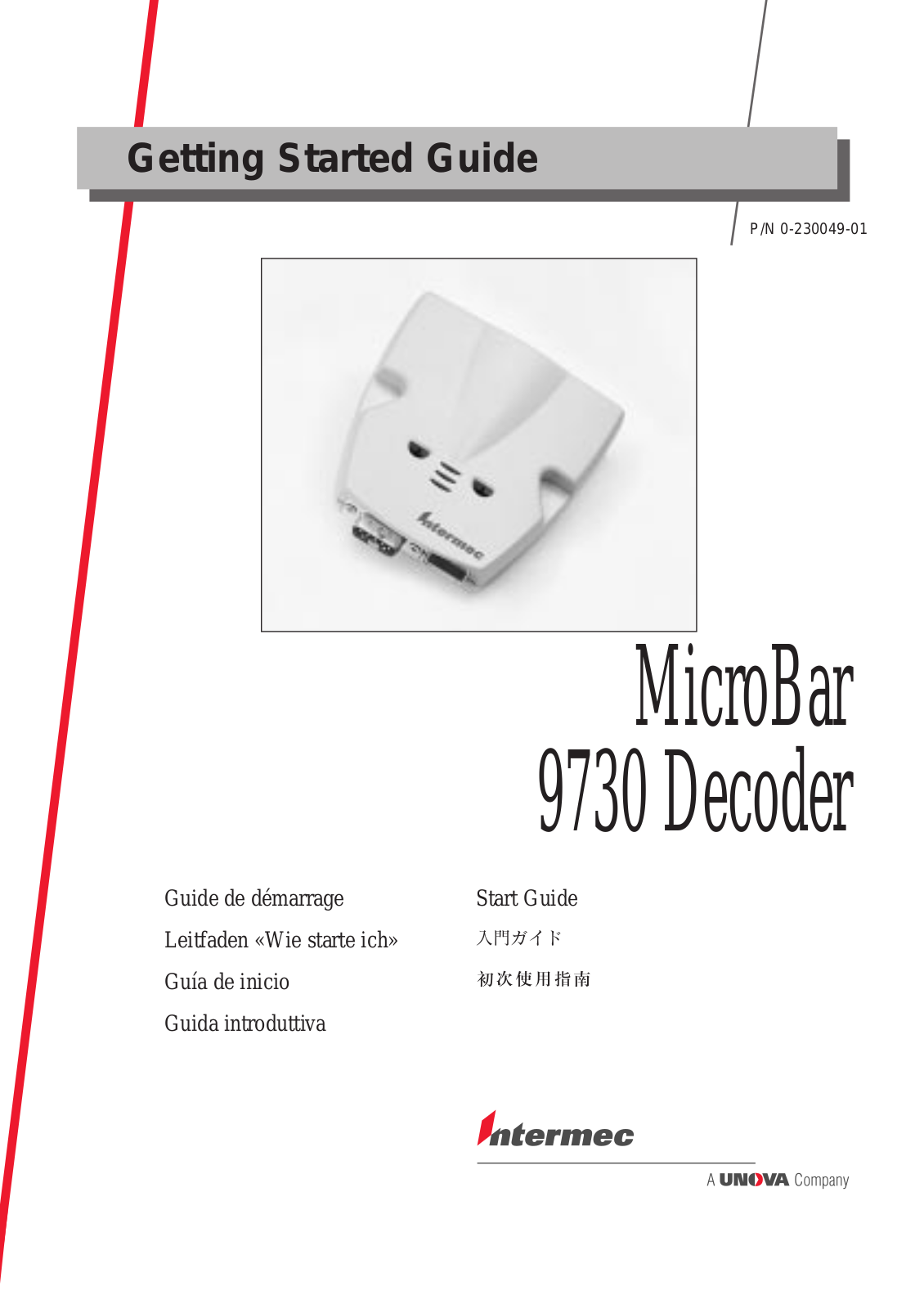Intermec MicroBar 9730 Getting Started Manual - ManualMachine.com