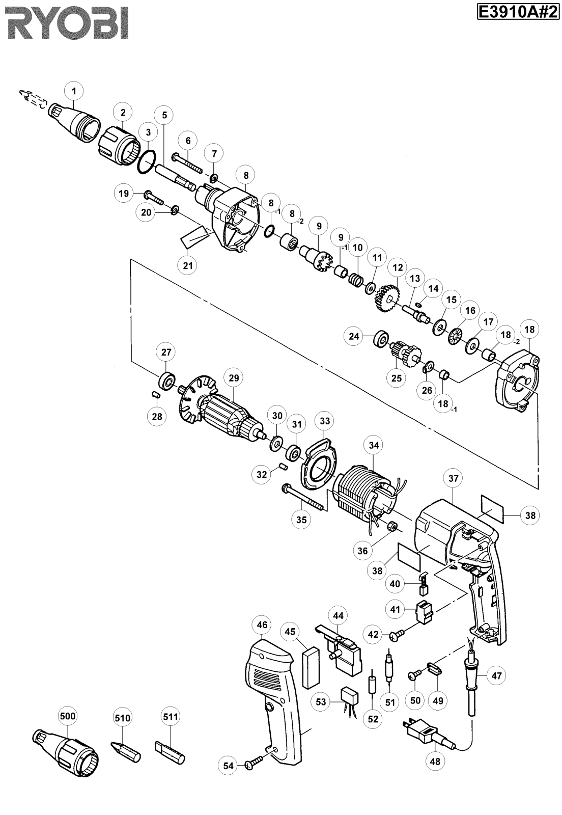 Ryobi E3910A-2 User Manual