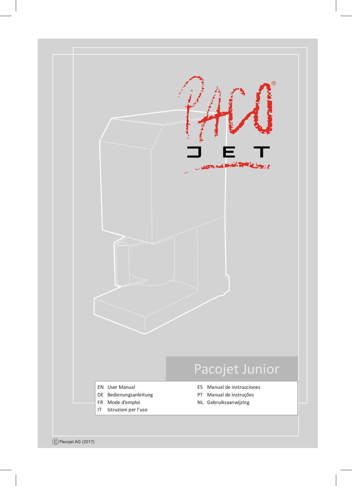 Pacojet Junior User guide