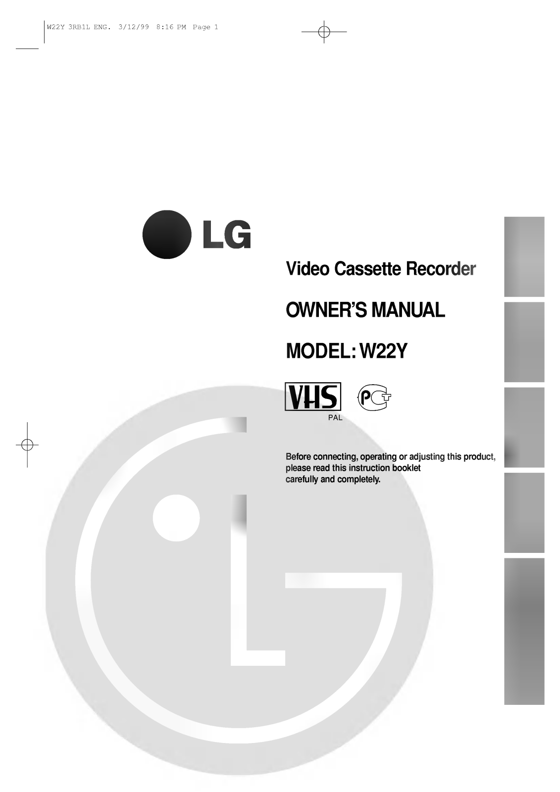 LG W22Y User guide