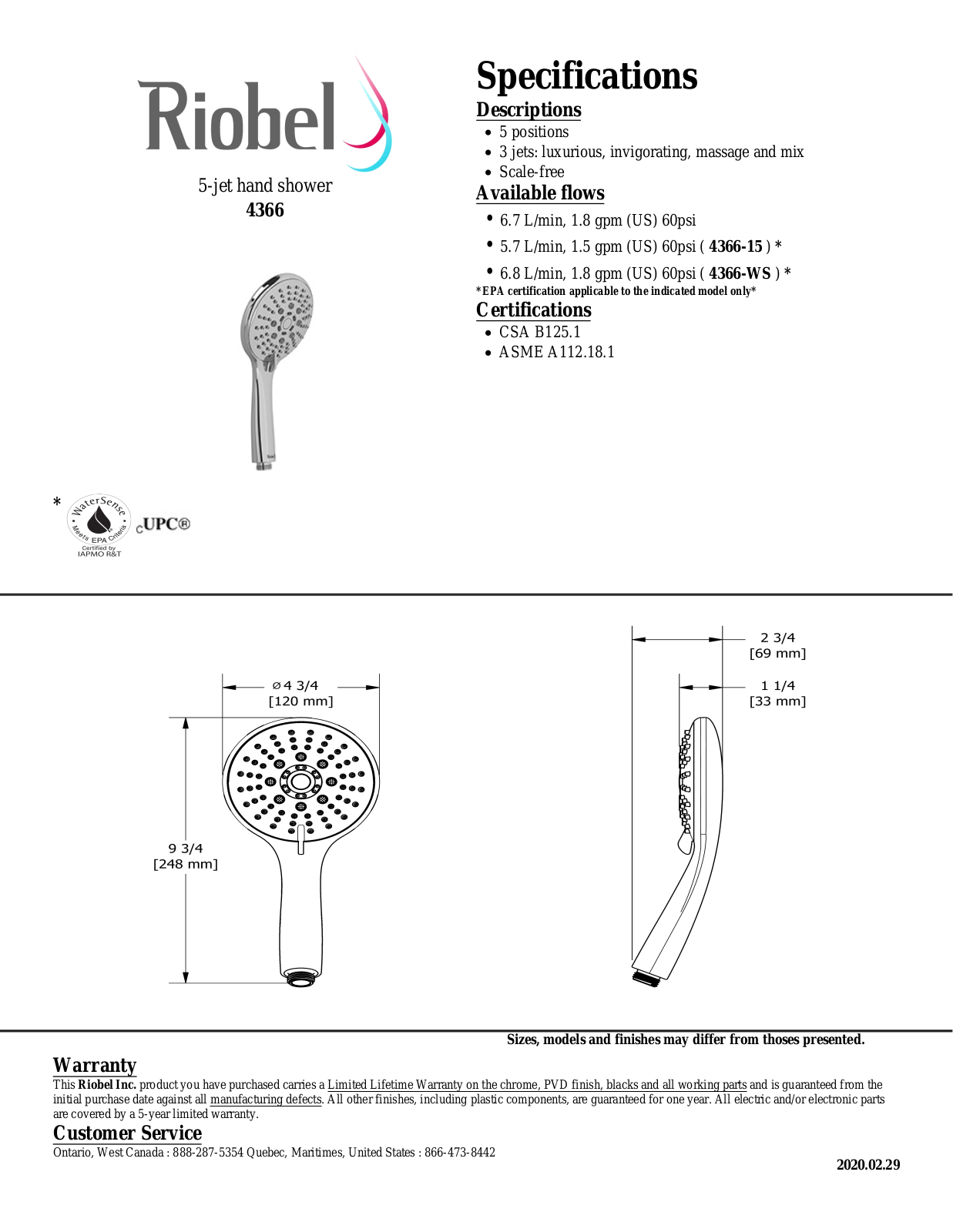 Riobel 4366PN Specifications - ManualMachine.com