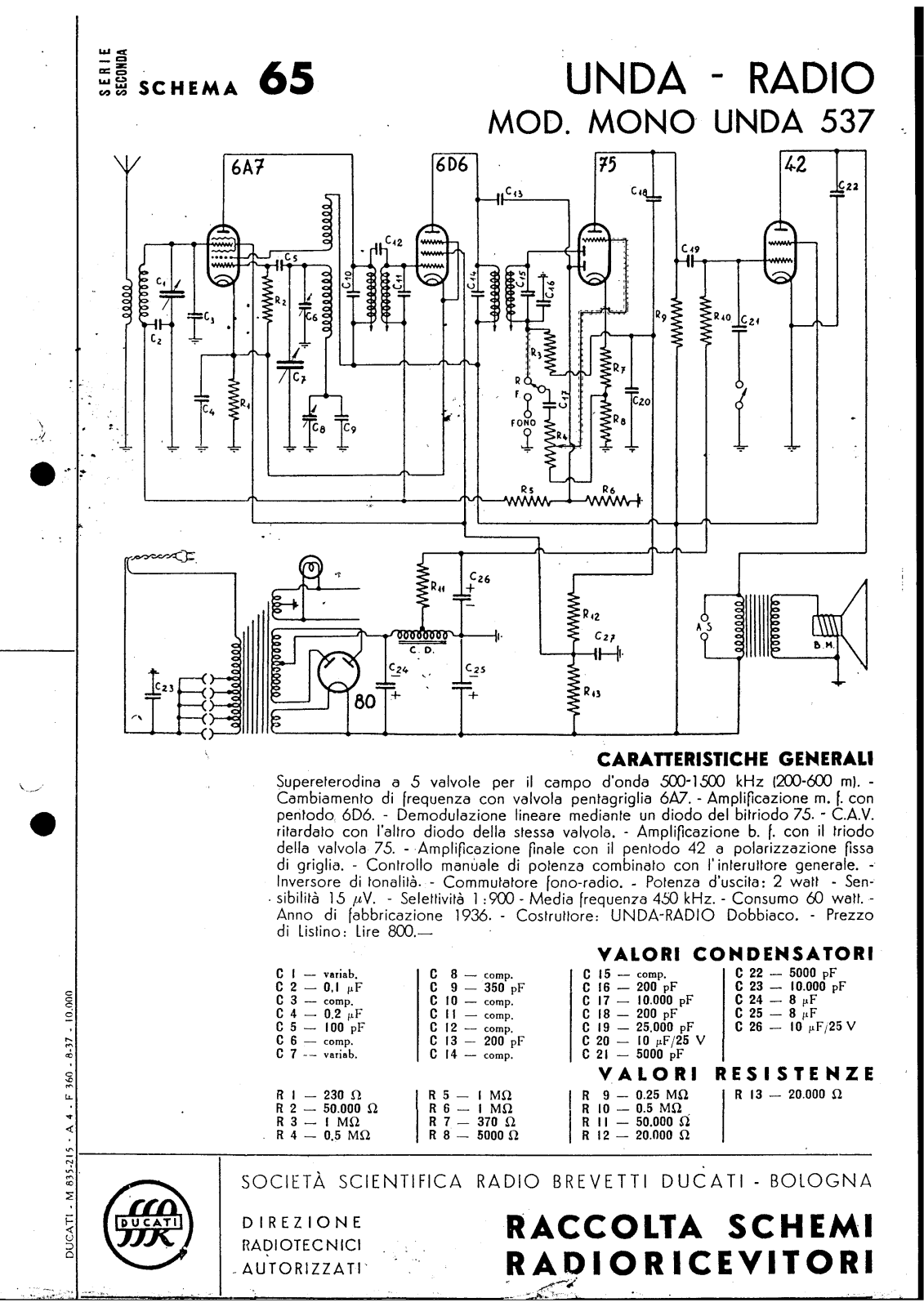 Unda Radio 537 schematic