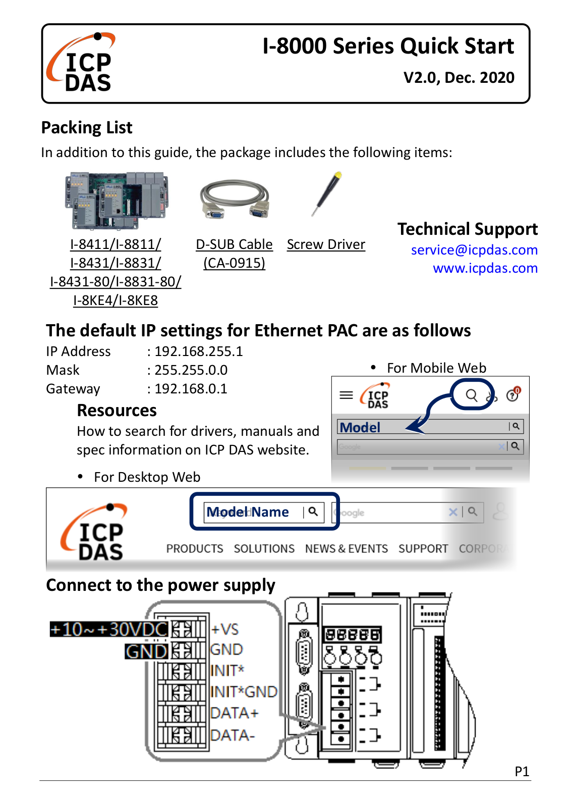 ICP DAS I-8411, I-8811, I-8431, I-8831, I-8431-80 Quick Start Guide