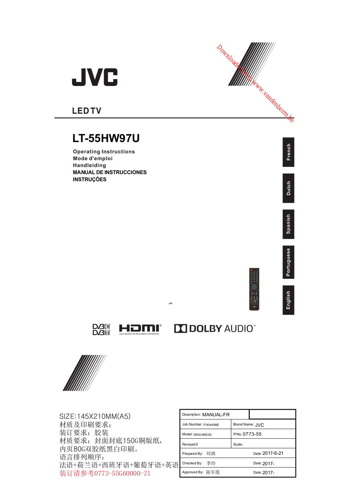 JVC LT-55HW97U User Manual