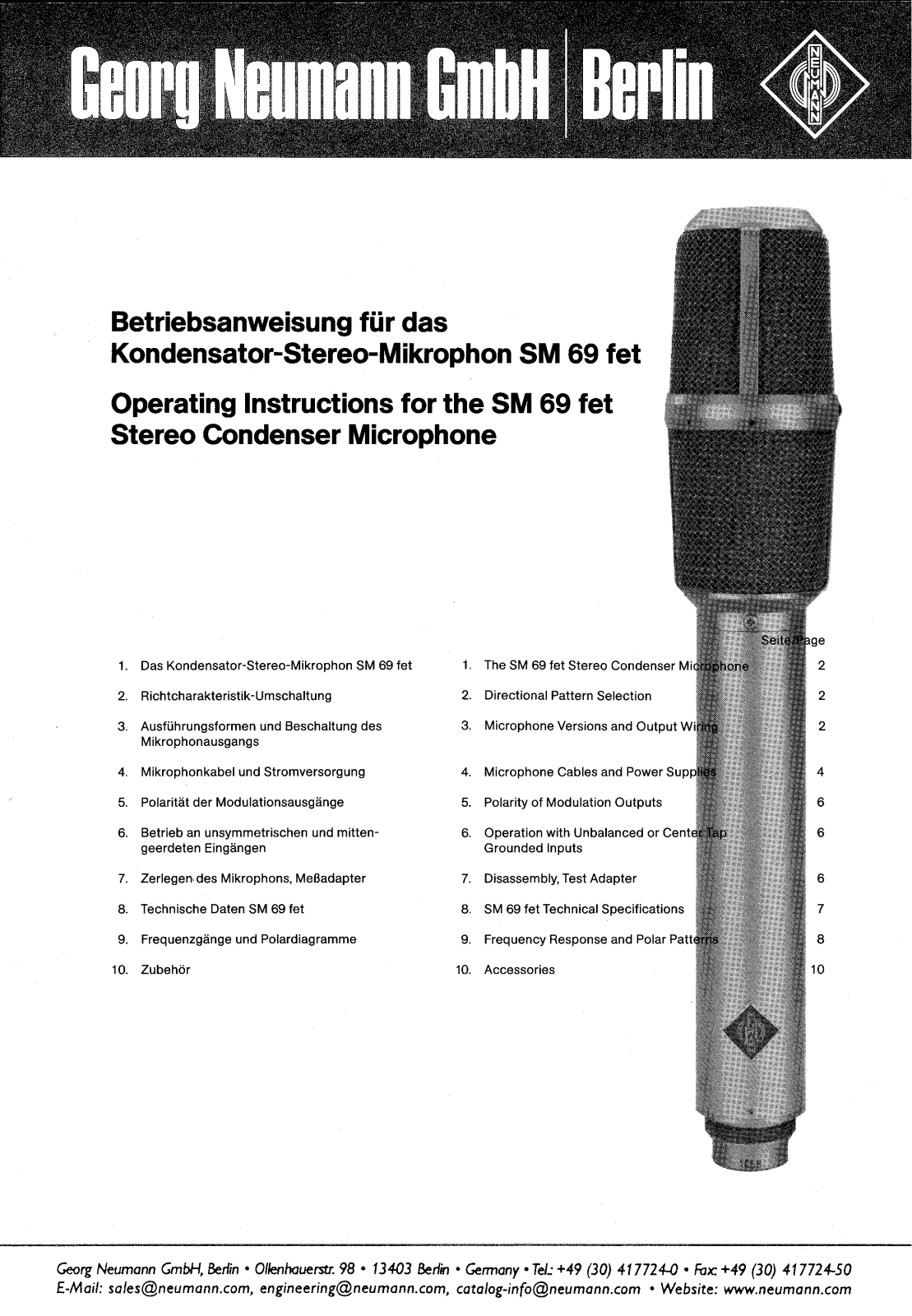 Neumann SM 69 fet User Manual