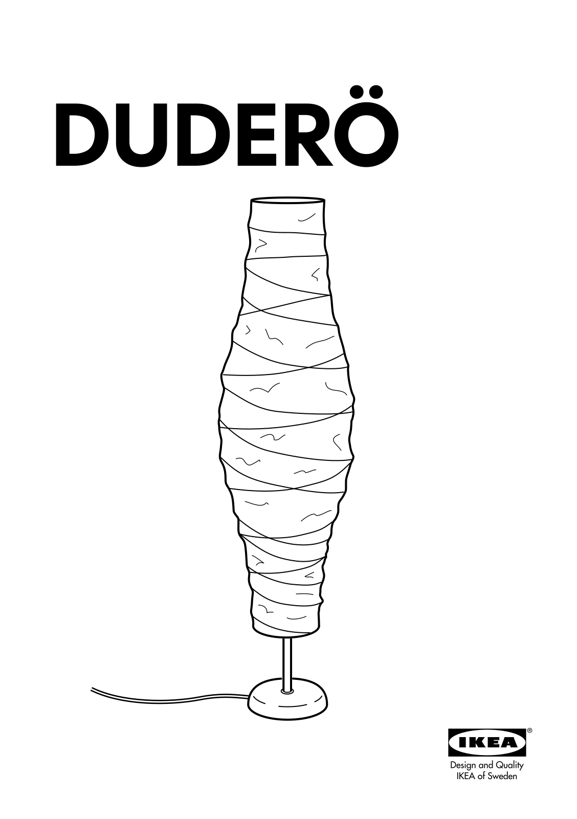 IKEA DUDERO User Manual