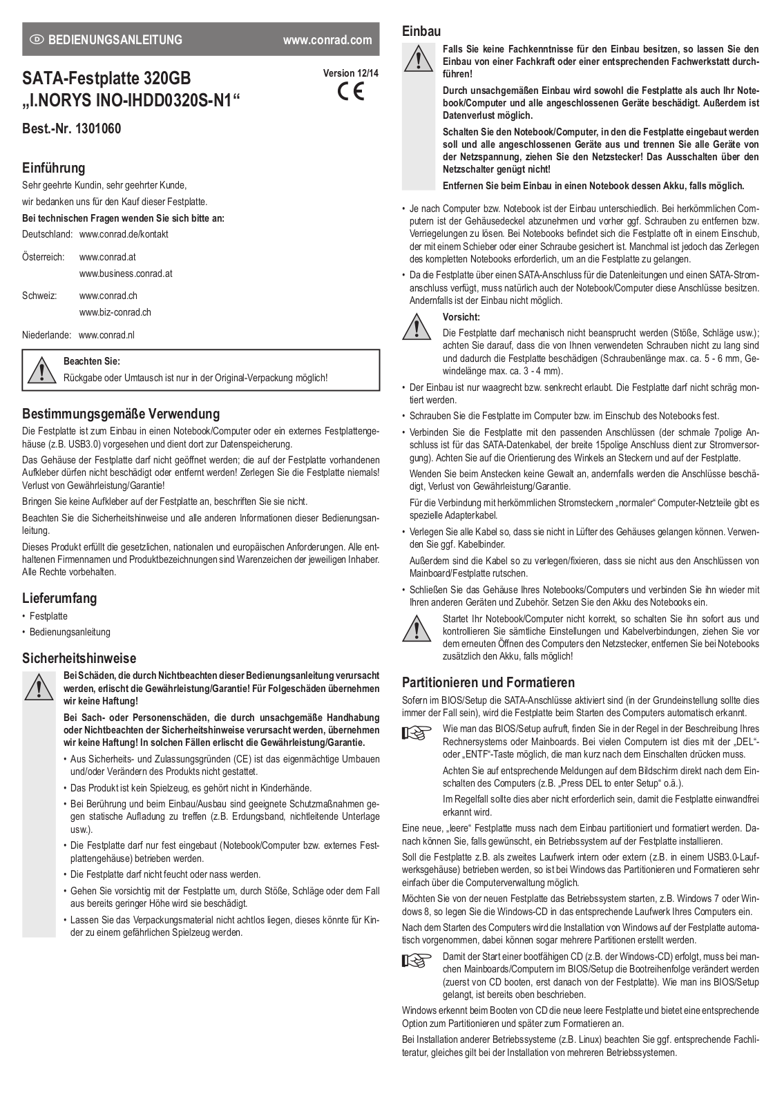 i.norys INO-IHDD0320S-N1 User guide