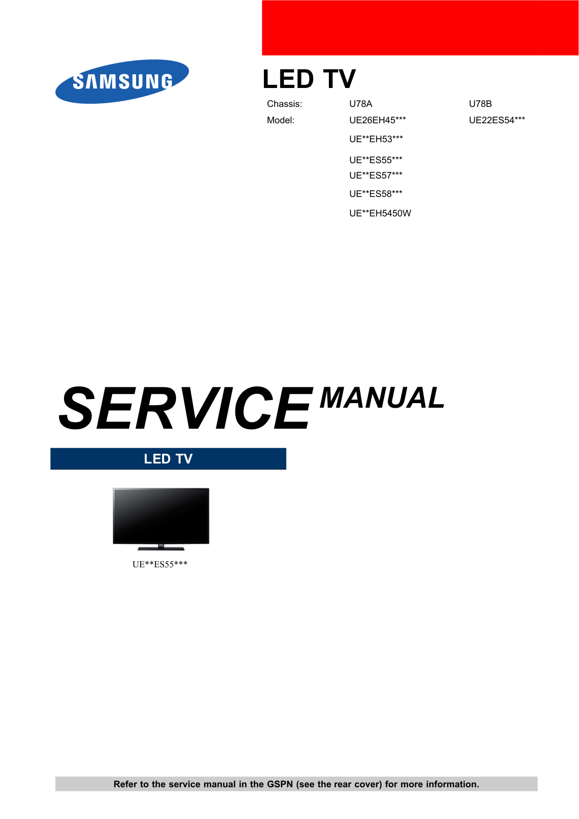 Samsung UE26EH45, UE22ES54, UE**EH53, UE**ES55, UE**ES57 Schematic