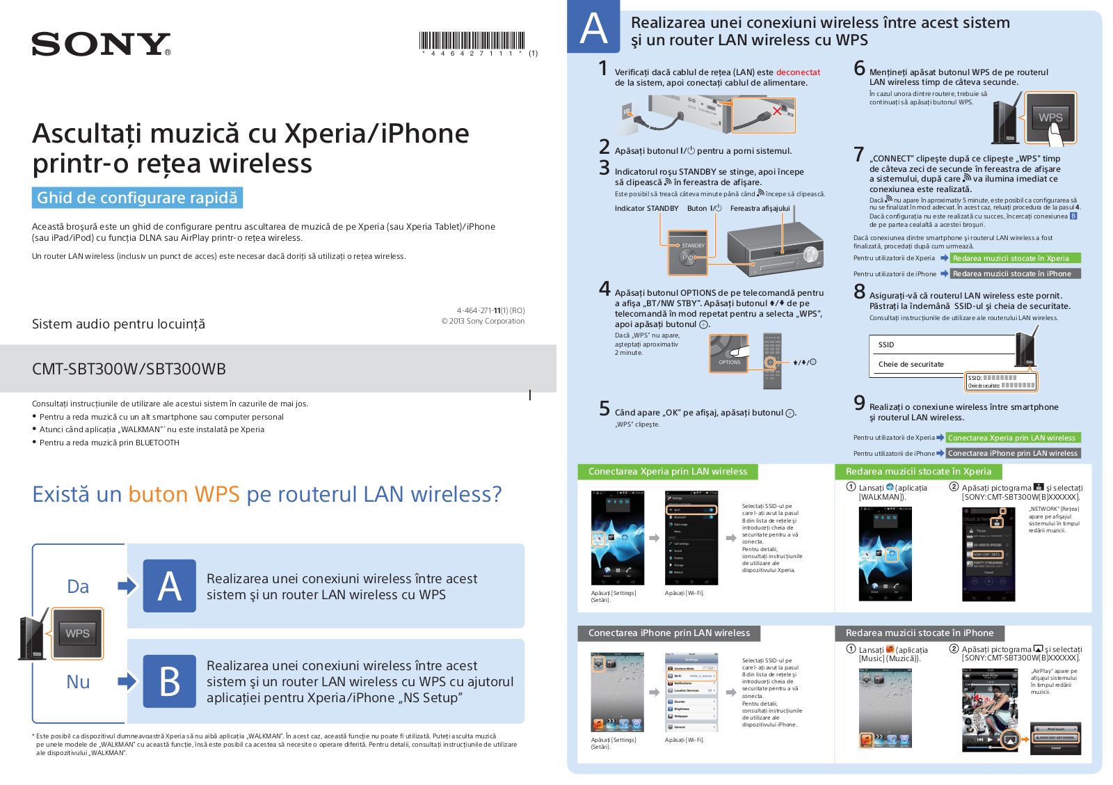 Sony CMT-SBT300WB Getting Started Guide