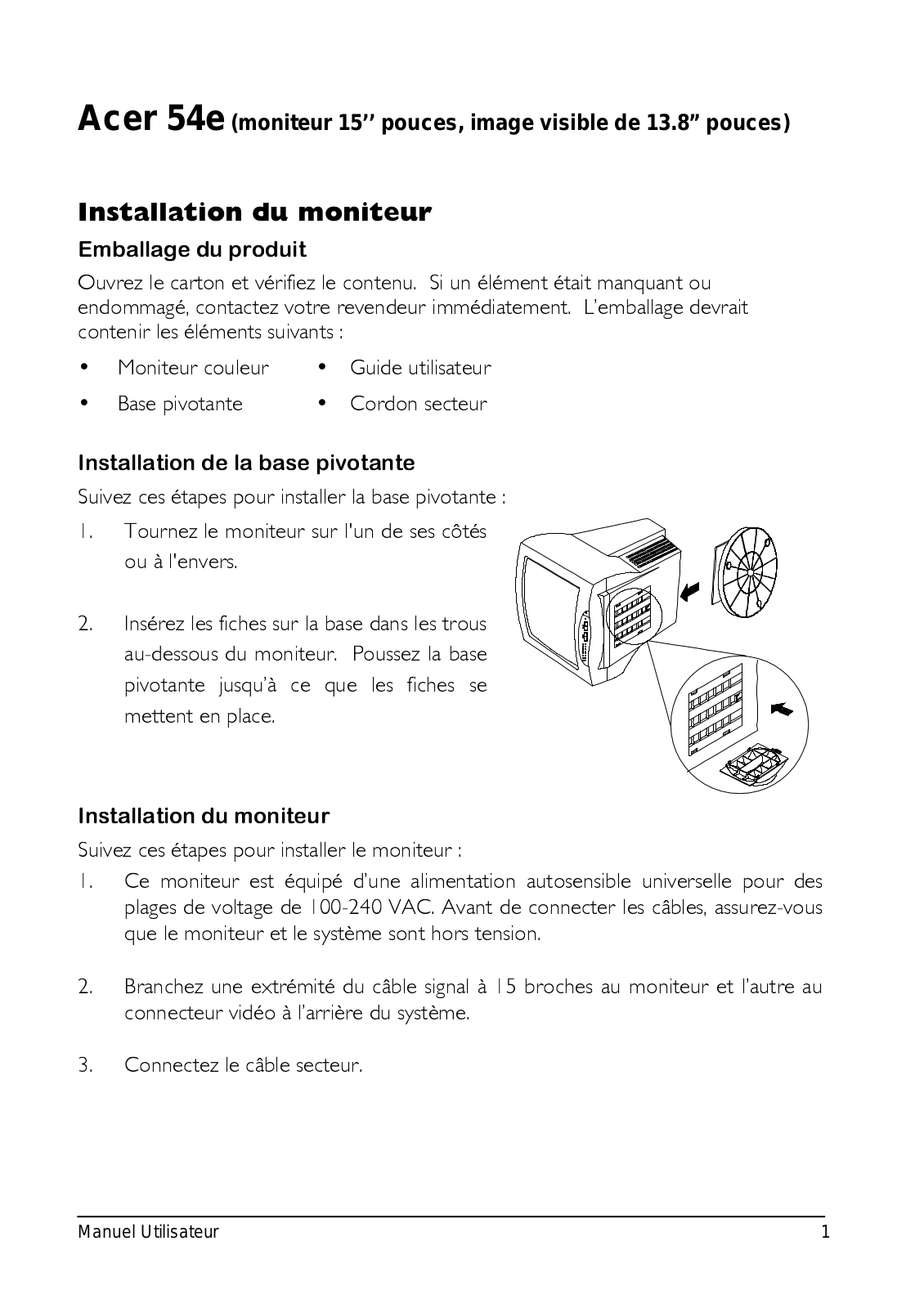 ACER MN7254E User Manual