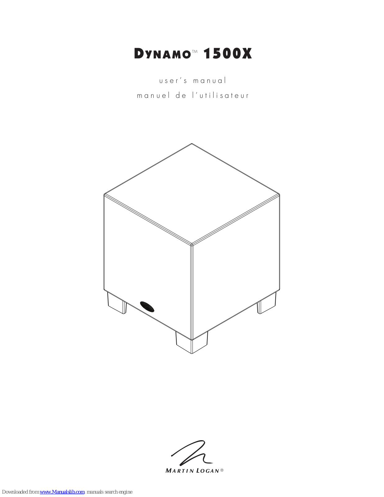 MartinLogan Dynamotm 1500X, Dynamo 1500X User Manual