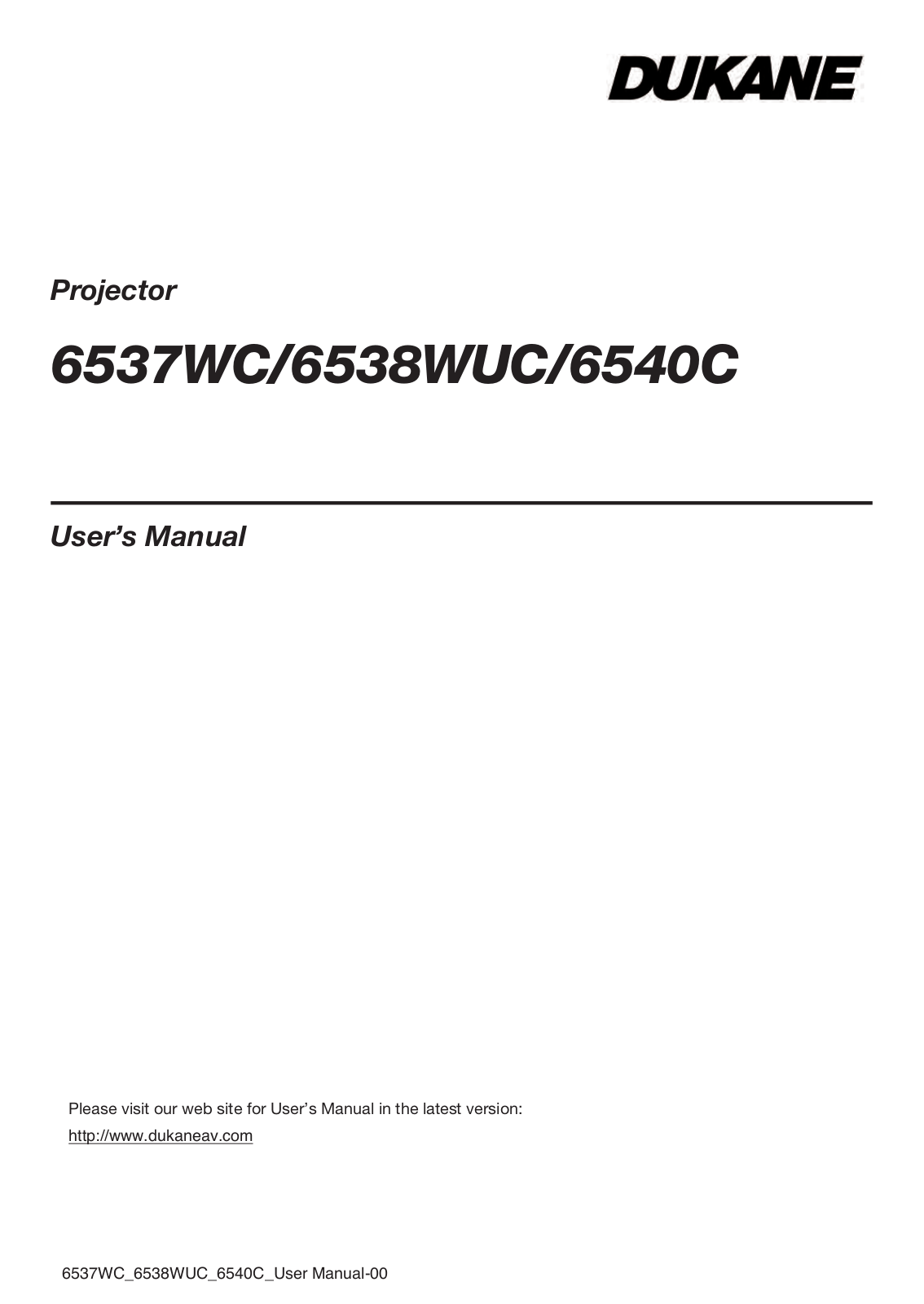 Dukane 6537WC, 6538WUC, 6540C User Manual