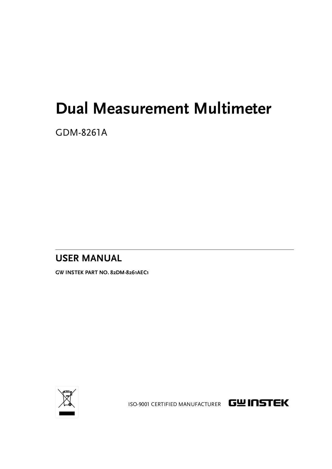 GW Instek GDM-8261A User Manual